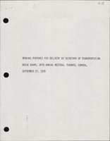 Remarks Prepared for Delivery by Secretary of Transportation Brock Adams APTA Annual Meeting