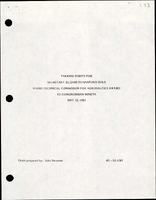 Talking Points for Secretary Elizabeth Hanford Dole at the Radio Technical Commission for Aeronautics Award to Congressman Mineta