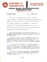 Department of Transportation News Urban Mass Transportation Administration UMTA 73108