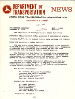 Department of Transportation News Urban Mass Transportation Administration DOT14068