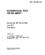 Psychophysical Tests for DWI Arrest