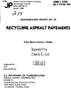 Recycling Asphalt Pavements Palm Beach County Florida