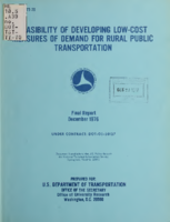 Feasibility of developing lowcost measures of demand for rural public transportation