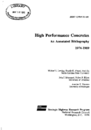 High Performance Concrete An Annotated Bibliography