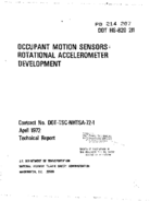 Occupant Motion Sensors  Rotational Accelerometer Development