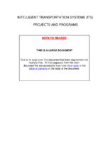 Intelligent Transportation Systems ITS Projects And Programs 199512