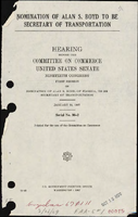 Hearing before the Committee on Commerce United States Senate on the Nomination of Alan S Boyd to be Secretary of Transportation Washington DC