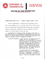 Department of Transportation News Releases December 1974
