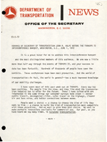 Remarks by US Secretary of Transportation John A Volpe Before the Transpo 72 Interconference Banquet