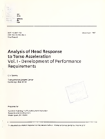 Analysis of Head Response to Torso Acceleration Vol I  Development of Performance Requirements