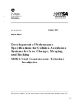 Development Of Performance Specifications For Collision Avoidance Systems For Lane Change Merging And Backing Task 5  Interim Report Crash Countermeasure Technology Investigation