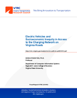 Electric Vehicles and Socioeconomic Inequity in Access to the Charging Network on Virginia Roads