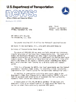 US Department of Transportation News Office of Public and Consumer Affairs UMTA 7864 DOT Awards 211 Million for Washington DC Area