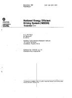 National Energy Efficient Driving System NEEDS Volume 1 Survey of Requirements