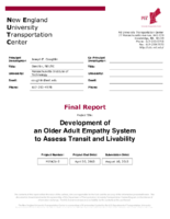 Development of an older adult empathy system to assess transit and livability