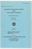 Lean Mixture Engines Testing and Evaluation Program  Volume 3 Appendices