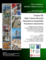 HighVolume Recycled Materials for Sustainable Pavement Construction