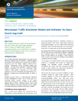 Microscopic Traffic Simulation Models and Software An Open Source Approach Tech Brief