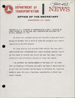Statement by US Secretary of Transportation Claude S Brinegar on Senate Passage of the National Mass Transportation Assistance Act of 1974