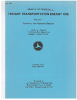 Freight Transportation Energy Use  Volume 1 Summary and Baseline Results