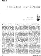 A Consistent Policy Is Needed