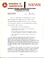 Department of Transportation News Urban Mass Transportation Administration UMTA 7507