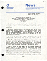 Remarks Prepared for Delivery by Secretary of Transportation Elizabeth Hanford Dole Youngstown State University Skeggs Lecture