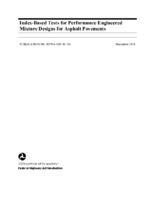 IndexBased Tests for Performance Engineered Mixture Designs for Asphalt Pavements