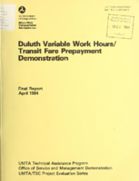 Duluth Variable Work HoursTransit Fare Prepayment Demonstration