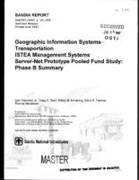 Geographic Information Systems  Transportation ISTEA Management Systems ServerNet Prototype Pooled Fund Study Phase B Summary