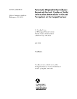 Automatic Dependent Surveillance  BroadcastCockpit Display of Traffic Information Innovations in Aircraft Navigation on the Airport Surface