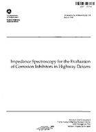 Impedance Spectroscopy for the Evaluation of Corrosion Inhibitors in Highway Deicers