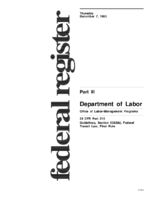 Employee Protection Guidelines Section 5333b Federal Transit Law