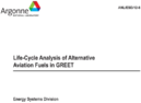 LifeCycle Analysis of Alternative Aviation Fuels in GREET