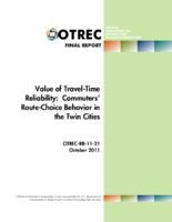 Value of traveltime reliability  commuters routechoice behavior in the Twin Cities
