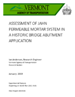 Assessment of Jahn Permeable Mortar System in a Historic Bridge Abutment Application 20122017