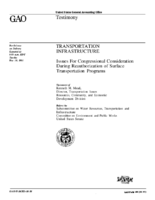 Transportation Infrastructure Issues For Congressional Consideration During Reauthorization Of Surface Transportation Programs Testimony Of Kenneth M Mead