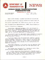 Department of Transportation News Urban Mass Transportation Administration UMTA 7604