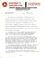 Department of Transportation News Urban Mass Transportation Administration UMTA 4174