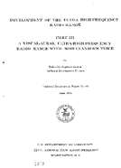 Development of the UltraHighFrequency Radio Range Part III a VisualAural UltraHigh Frequency Radio Range with Simultaneous Voice