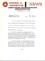 Department of Transportation News Urban Mass Transportation Administration UMTA 8874