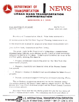 Department of Transportation News Urban Mass Transportation Administration UMTA 7221
