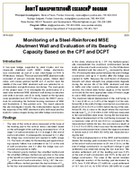 Monitoring of a SteelReinforced MSE Abutment Wall and Evaluation of its Bearing Capacity Based on the CPT and DCPT Brief