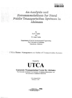 An Analysis and Recommendations for Rural Public Transportation Systems in Alabama