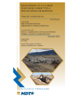 Development of a 34Inch Minus Base Course Type a Specification for Montana Final Report