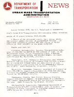 Department of Transportation News Urban Mass Transportation Administration UMTA 75110