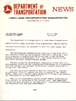 Department of Transportation News Urban Mass Transportation Administration DOT1469