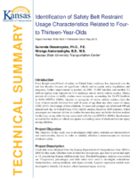 Identification of safety belt restraint usage characteristics related to four to thirteenyearolds  technical summary