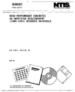 High Performance Concretes An Annotated Bibliography 19891994