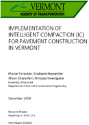 Implementation of Intelligent Compaction IC for Pavement Construction in Vermont